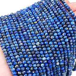 Natural Lapis Lazuli Beads Strands, Faceted, Rondelle, 4x3mm, Hole: 0.7mm, about 128pcs/strand, 15.16 inch(38.5cm)(G-L587-B04-02)