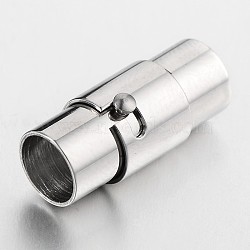 304 Stainless Steel Magnetic Screw Clasps, Column, 18x8mm, Hole: 6mm(X-STAS-e006-42)