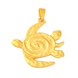 Alloy Pendants, Sea Turtle, Golden, 64x59x4mm, Hole: 12x5mm(PALLOY-S195-02F-G)