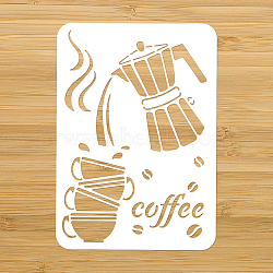 PET Hollow Out Drawing Painting Stencils, for DIY Scrapbook, Photo Album, Moka Pot, 297x210mm(DIY-WH0421-0043)