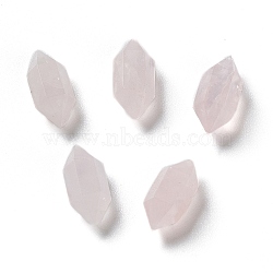 Natural Rose Quartz Double Terminal Pointed Beads, No Hole, Faceted, Bullet, 10x5x4mm(G-G012-13)