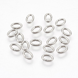 Tarnish Resistant 304 Stainless Steel Jump Rings Jewelry Findings, Closed but unsolder, Oval, Stainless Steel Color, 18 Gauge, 6x4x1mm, Hole: 2x4mm(STAS-L215-11P)