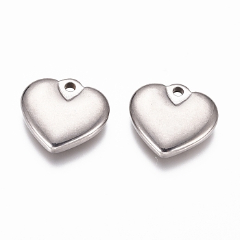 304 Stainless Steel Pendants, Puffed Heart, Jewelry Making, for Women, Stainless Steel Color, 15.5x16.5x3mm, Hole: 1.8mm