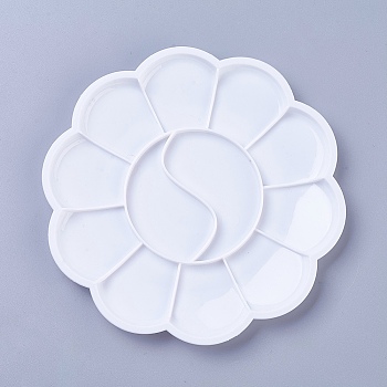 Plastic Watercolor Oil Palette, Flower, White, 144x9mm