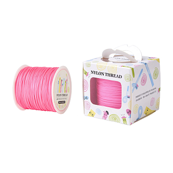 Nylon Thread, Hot Pink, 0.8mm, about 98.43yards/roll(90m/roll)