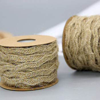Jute Cord, Jute String, Jute Twine, for Jewelry Making, Tan, 6mm, about 5.46 yards(5m)/roll