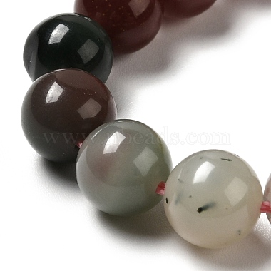 Natürliche achat runde perlen stränge(G-E583-02B)-3