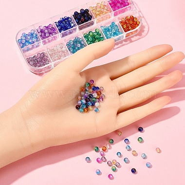 480Pcs 12 Colors Spray Painted & Baking Painted Crackle Glass Beads Strands(CCG-YW0001-09)-6