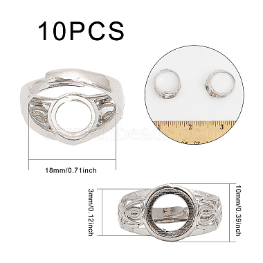 chgcraft 10pcs paramètres d'anneau de coussinet en laiton réglables(KK-CA0002-18)-4