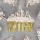 Natural Raw Quartz Crystal Chip Combs. with Alloy Findings(PW23032197792)-1