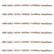 120Pcs 6 Styles Iron Slide On End Clasp Tubes, Cadmium Free & Lead Free, Slider End Caps, Platinum, 5.5~6x10~30x4mm, Hole: 1mm, 20pcs/style(IFIN-CJ0001-47)