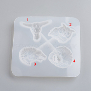 Silicone Molds, Resin Casting Molds, For UV Resin, Epoxy Resin Jewelry Making, White, 146x142x18mm(X-DIY-G017-C01)