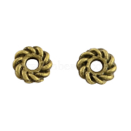 Tibetan Style Alloy Donut Spacer Beads, Cadmium Free & Nickel Free & Lead Free, Antique Bronze, 5.5x1mm, Hole: 1.5mm(X-TIBEB-3713-AB-FF)