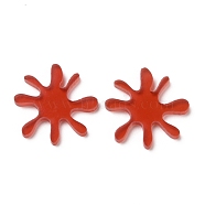 Translucent Acrylic Cabochons, for DIY Earring Accessories, Flower, Red, 20x2mm(TACR-G033-01A)