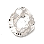 304 Stainless Steel Pendants, Textured, Irregular Oval Charm, Stainless Steel Color, 31x25x2mm, Hole: 2.5mm(STAS-B032-18P)
