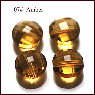 Imitation Austrian Crystal Beads, Grade AAA, Faceted, Flat Round, Goldenrod, 12x6.5mm, Hole: 0.9~1mm(SWAR-F070-12mm-07)