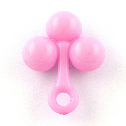 Opaque Acrylic Pendants, Flower, Flamingo, 24.5x18.5x8mm, Hole: 3mm(X-SACR-Q165-C02)