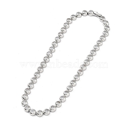 BrassMicro Pave Cubic Zirconia Chain Necklaces, Platinum, 15.94 inch(405mm)(NJEW-L170-10P)