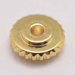 Brass Spacer Beads, Flat Round, Real 18k Gold Plated, 6x2mm, Hole: 1mm(KK-G296-03G)