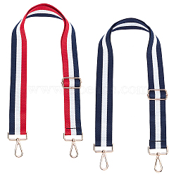 2Pcs 2 Colors Adjustable Polyester Bag Handles, with Zinc Alloy Swivel Clasps, for Bag Replacement Accessories, Stripe, Mixed Color, 76x3.8cm(FIND-WR0002-28)