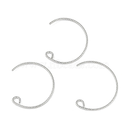 Brass Earring Hooks, Platinum, 22x20.5x0.8mm, Hole: 2.5mm(KK-C069-02P)