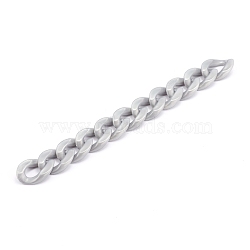 Handmade Opaque Acrylic Curb Chains, Twisted Link Chain, Gray, 23x16.5x4mm, about 39.37 inch(1m)/strand(AJEW-JB00925-07)