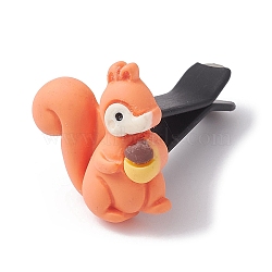 Resin Car Air Vent Clips, Automotive Interior Trim, with Magnetic Ferromanganese Iron & Plastic Clip, Squirrel, 25x23x33.5mm(JEWB-BR00148-01)