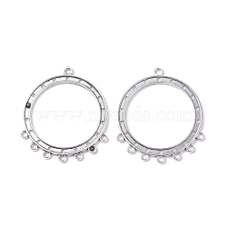 Tibetan Style Alloy Chandelier Component Links, Ring, Antique Silver, 61x52x2.5mm, Hole: 3mm(FIND-XCP0001-46)