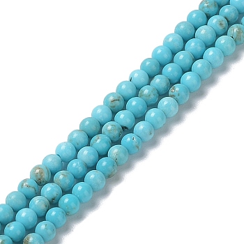 Natural Howlite Beads Strands, Dyed, Round, 2.5mm, Hole: 0.6mm, about 162~164pcs/strand, 15.51~15.55''(39.4~39.5cm)