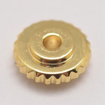 Brass Spacer Beads, Flat Round, Real 18k Gold Plated, 6x2mm, Hole: 1mm