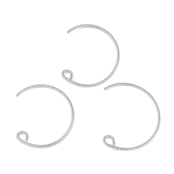 Brass Earring Hooks, Platinum, 22x20.5x0.8mm, Hole: 2.5mm