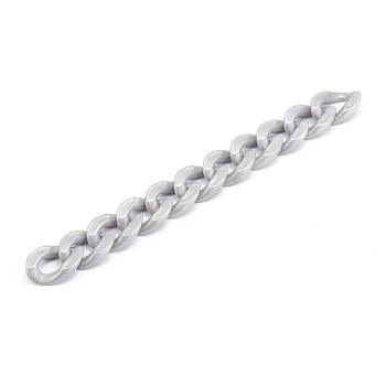 Handmade Opaque Acrylic Curb Chains, Twisted Link Chain, Gray, 23x16.5x4mm, about 39.37 inch(1m)/strand