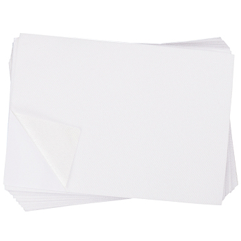 Self Adhesive Non Woven Fabric, Water Soluble Stabilizers for DIY Crafts, Rectangle, White, 21~21.1x15~15.3x0.02cm