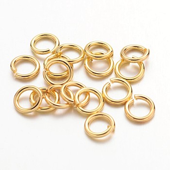 Open Jump Rings Brass Jump Rings, Cadmium Free & Lead Free, Golden, 6x1mm, 18 Gauge, Inner Diameter: 4mm, about 4160pcs/500g