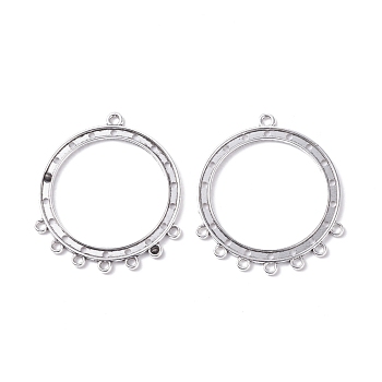 Tibetan Style Alloy Chandelier Component Links, Ring, Antique Silver, 61x52x2.5mm, Hole: 3mm