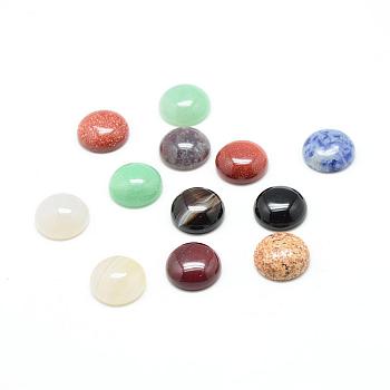 Natural & Synthetic Gemstone Cabochons, Mixed Style, Half Round, Mixed Color, 6x3mm