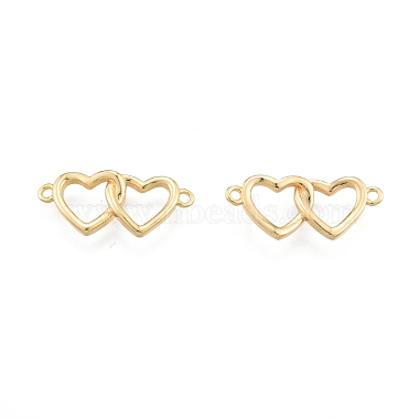 Real 18K Gold Plated Heart Brass Links