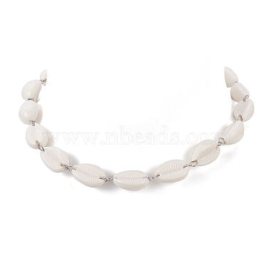 Acrylic Shell Bead Link Necklaces for Women(NJEW-JN04297)-4