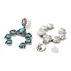 Flower Synthetic Turquoise Dangle Stud Earrings(EJEW-G370-04AS)-2