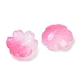 Transparent Spray Paint Glass Bead Caps(GLAA-H035-04H)-2