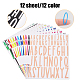 12 Sheets 12 Styles PVC Alphabet Mailbox Decorative Stickers(STIC-GL0001-04)-3