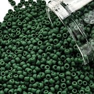 TOHO Round Seed Beads, Japanese Seed Beads, (47HF) Opaque Frost Pine Green, 11/0, 2.2mm, Hole: 0.8mm, about 5555pcs/50g(SEED-XTR11-0047HF)