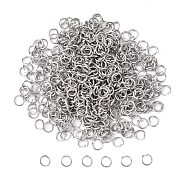 304 Stainless Steel Open Jump Rings, Stainless Steel Color, 21 Gauge, 5x0.7mm, Inner Diameter: 3.6mm, about 5000pcs/bag(STAS-E011-5x0.7mm)