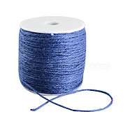 Colored Jute Cord, Jute String, Jute Twine, 3-Ply, for Jewelry Making, Royal Blue, 2mm, about 109.36 yards(100m)/roll(OCOR-R008-2mm-015)