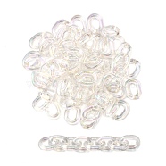 Transparent Acrylic Linking Rings, AB Color Plated, Quick Link Connectors, For Jewelry Cable Chains Making, Oval, Clear AB, 23.5x18x5mm, Inner Diameter: 7x12mm(PACR-R246-061B)