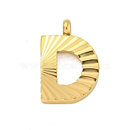 Ion Plating(IP) 304 Stainless Steel Charms, Handmade Engrave Figure, Full Polished, Golden, Letter D, 13.5x9.5x2mm, Hole: 1.8mm(STAS-G345-01G-D)