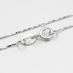 925 Sterling Silver Coreana Chain Necklaces, with Spring Ring Clasps, Thin Chain, Platinum, 16 inch, 0.5mm(X-STER-M086-17A)