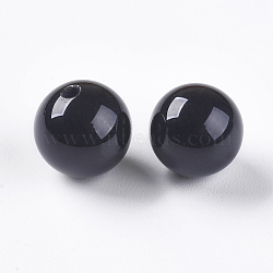 Natural Black Onyx Beads, Half Drilled, Dyed & Heated, Round, 8mm, Hole: 1mm(X-G-K275-13-8mm)