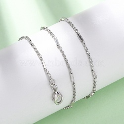 Brass Cuboid Link Rolo Chain Necklaces, with Lobster Claw Clasps, Rack Plating, Long-Lasting Plated, Platinum, 16.26 inch(41.3cm)(MAK-L045-02P)