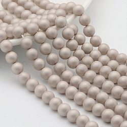 (Holiday Stock-Up Sale)Round Shell Pearl Frosted Beads Strands, Antique White, 14mm, Hole: 1mm, about 29pcs/strands, 15.7 inch(BSHE-I002-14mm-22)